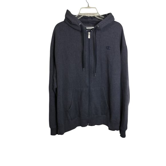 M763) Champion Eco Authentic Gray Full Zip Hoodie - Picture 1 of 9